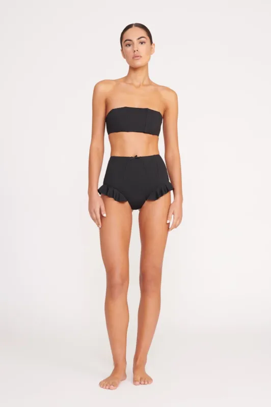 FLOURISH HIGH RISE BIKINI BOTTOM | BLACK sold by STAUD