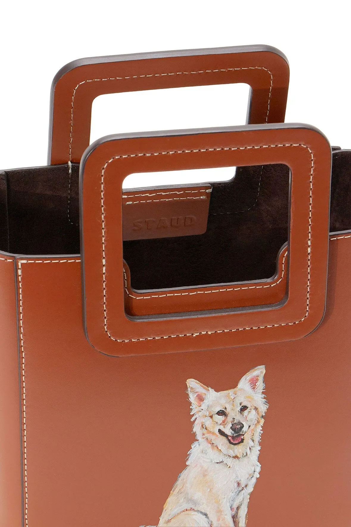 CUSTOM MINI SHIRLEY LEATHER BAG | TAN sold by STAUD product image thumbnail 4