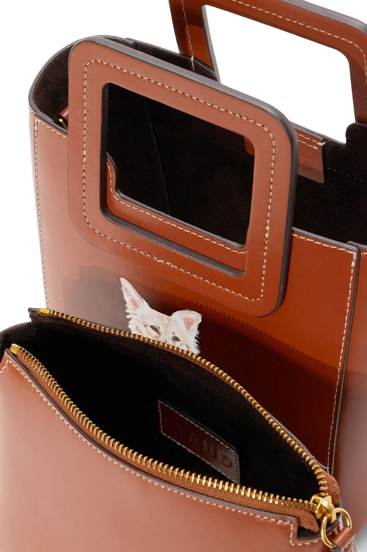 CUSTOM MINI SHIRLEY LEATHER BAG | TAN sold by STAUD product image thumbnail 5