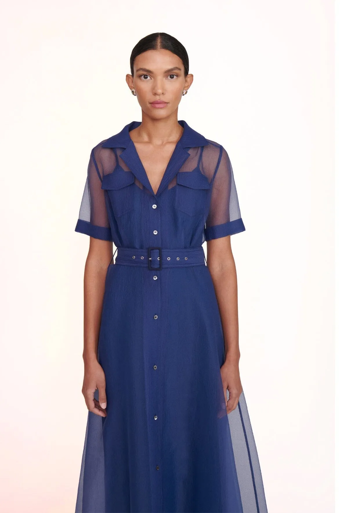 MILLIE DRESS | NAVY ORGANZA sold by STAUD product image thumbnail 4