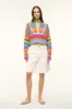 CROPPED HAMPTON SWEATER | MULTI BAYADERE STRIPE sold by STAUD