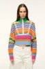 CROPPED HAMPTON SWEATER | MULTI BAYADERE STRIPE sold by STAUD