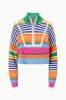 CROPPED HAMPTON SWEATER | MULTI BAYADERE STRIPE sold by STAUD