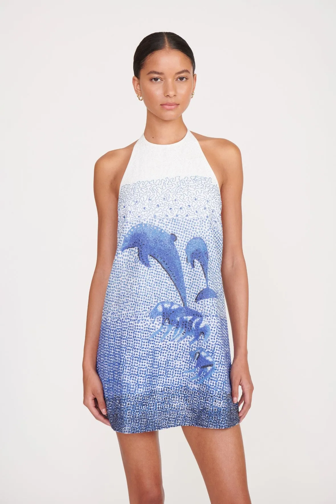 MAREN DRESS | SWIMMING DOLPHINS sold by STAUD product image thumbnail 4