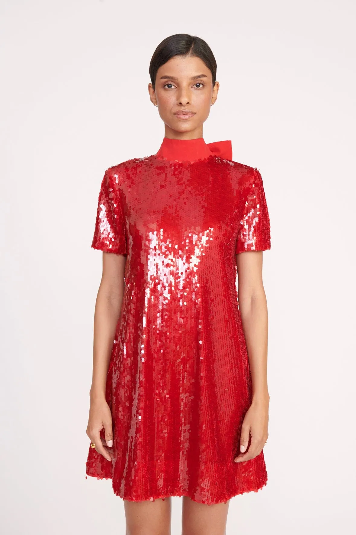 MINI ILANA DRESS | POINSETTIA SEQUINS sold by STAUD product image thumbnail 4
