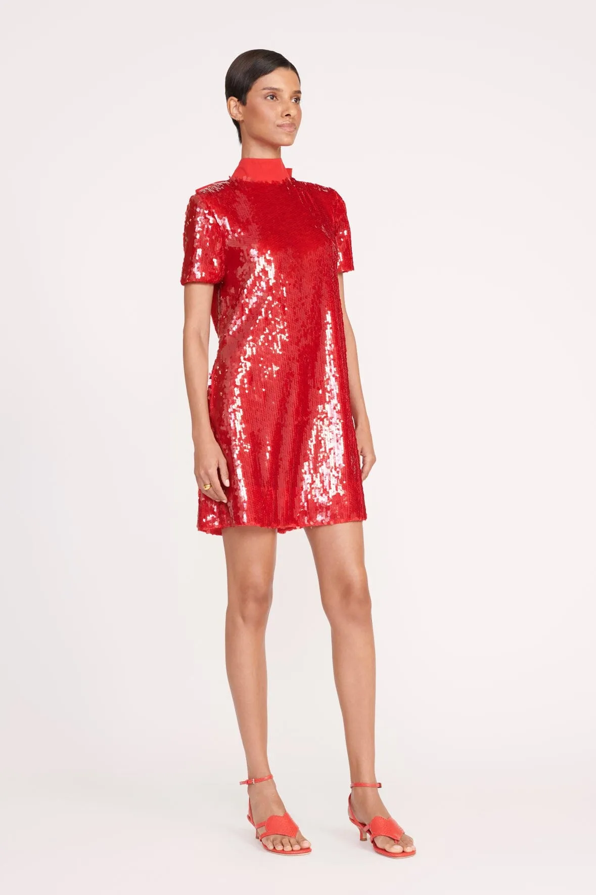MINI ILANA DRESS | POINSETTIA SEQUINS sold by STAUD product image thumbnail 3