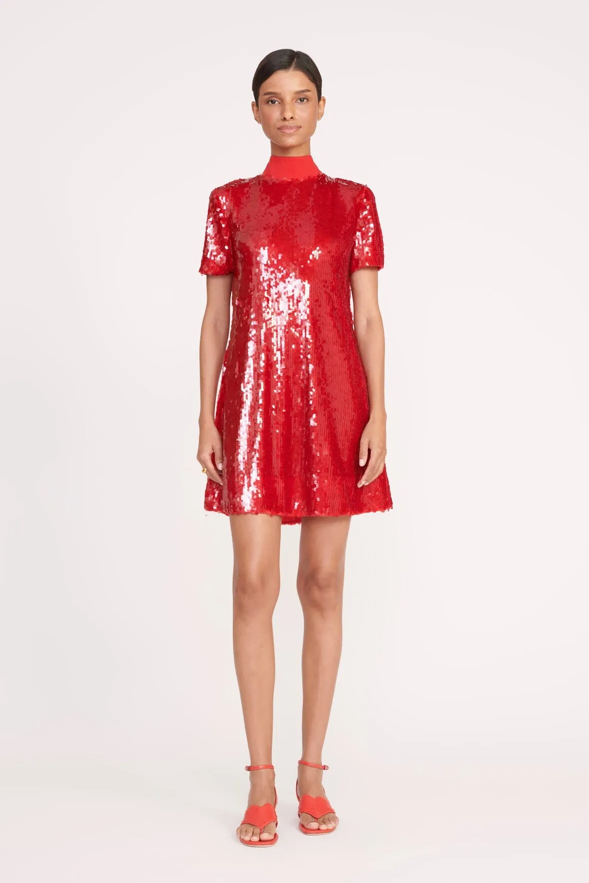 MINI ILANA DRESS | POINSETTIA SEQUINS sold by STAUD