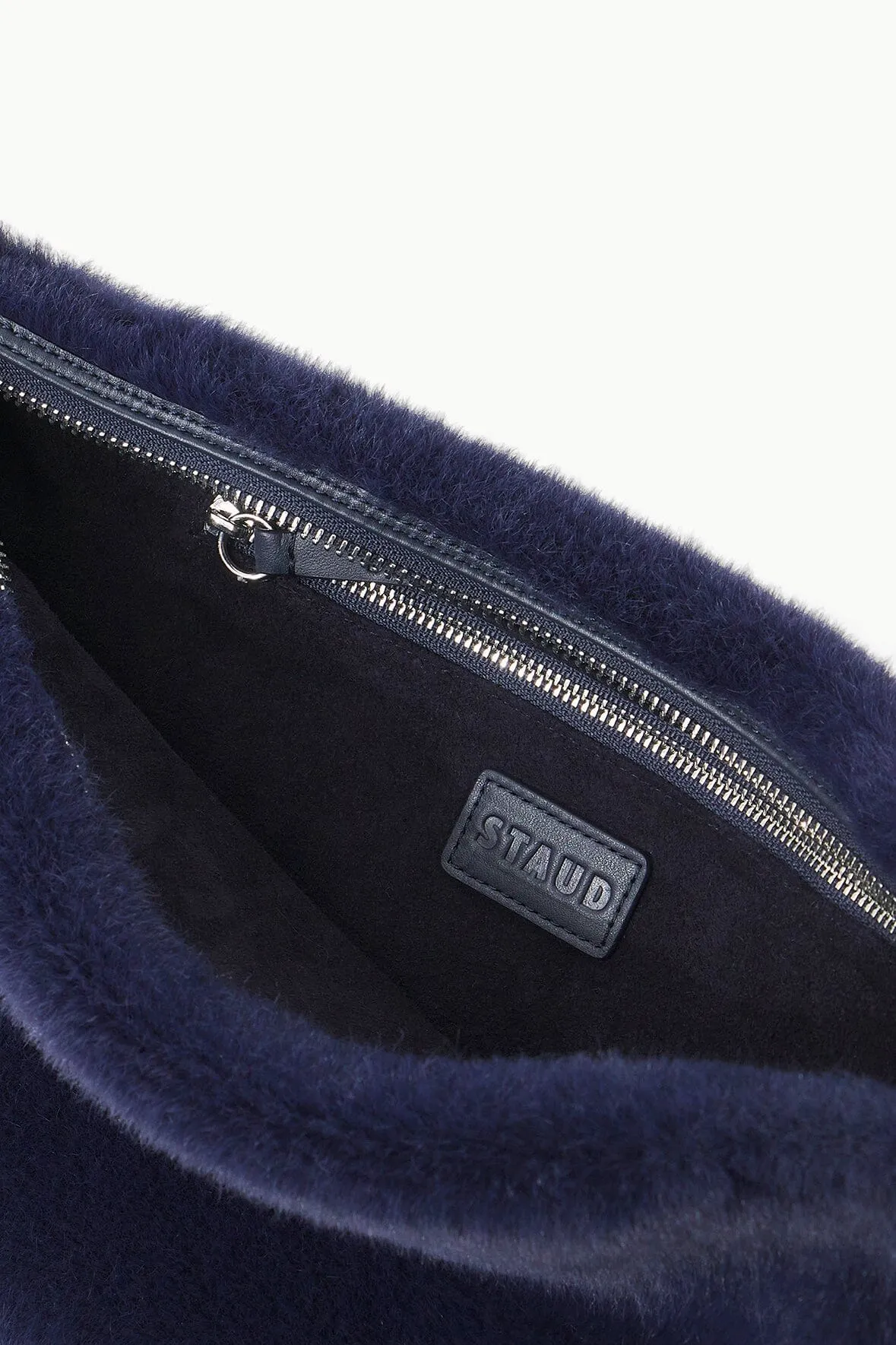 VIVI SHOULDER BAG | NAVY FAUX FUR sold by STAUD product image thumbnail 3