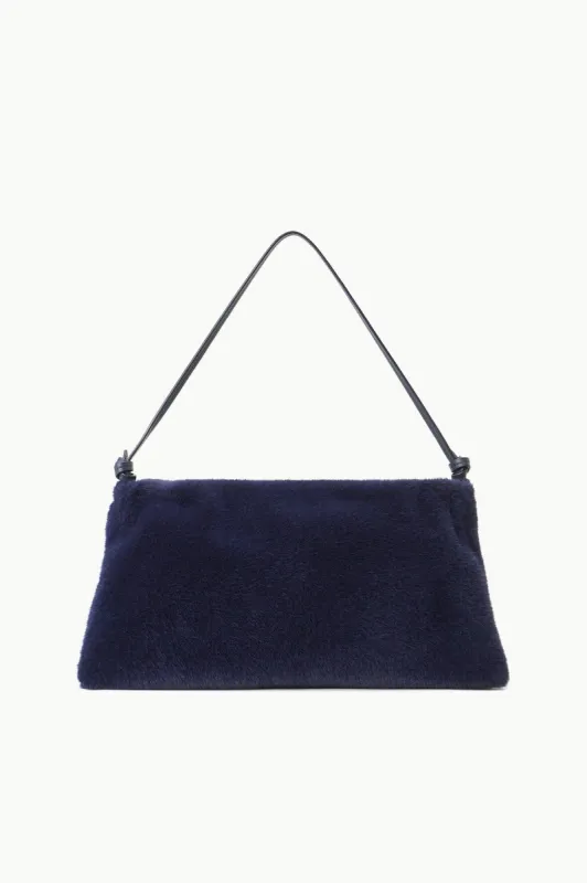 VIVI SHOULDER BAG | NAVY FAUX FUR sold by STAUD