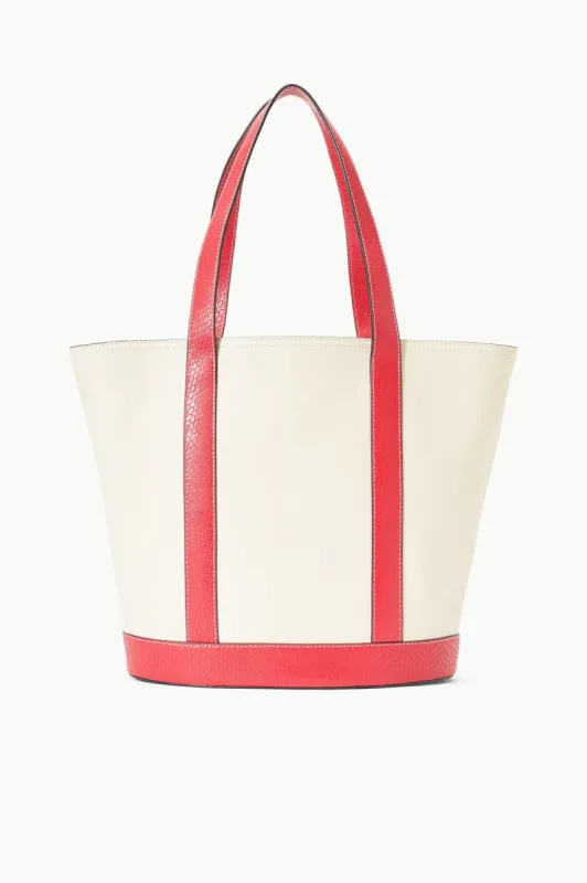 ALLORA TOTE | CREAM RED ROSE sold by STAUD