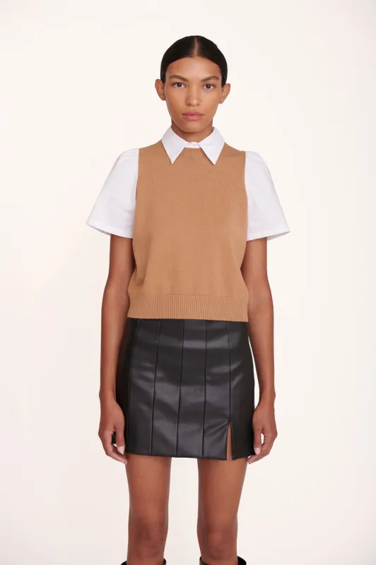 ARYA TOP | TAN WHITE sold by STAUD