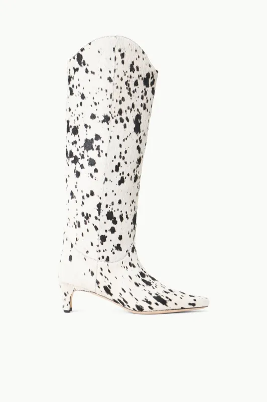 WESTERN WALLY BOOT | BLACK & WHITE HAIRCALF sold by STAUD