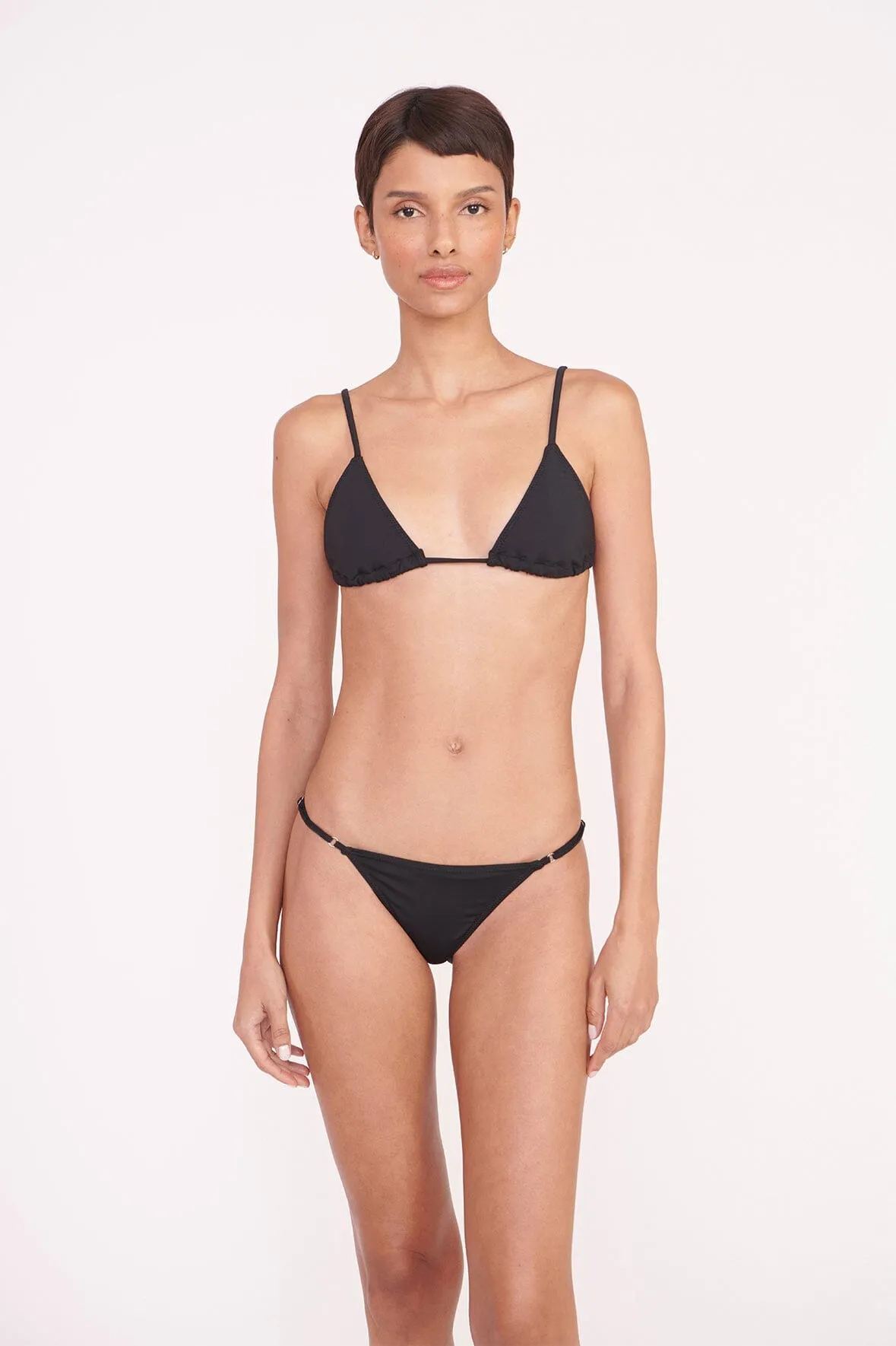 ALEXIS TRIANGLE TOP | BLACK sold by STAUD