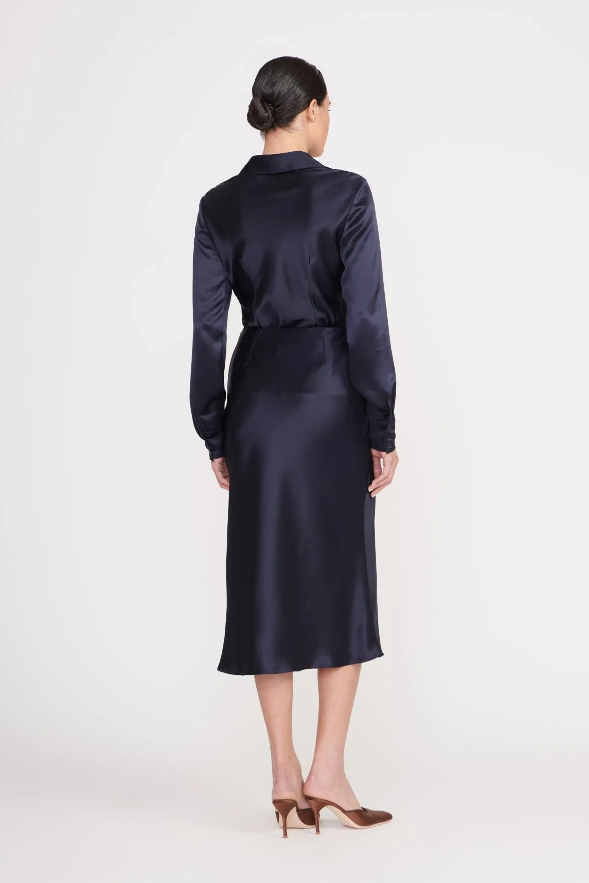 ANGELA SKIRT | NAVY sold by STAUD product image thumbnail 4