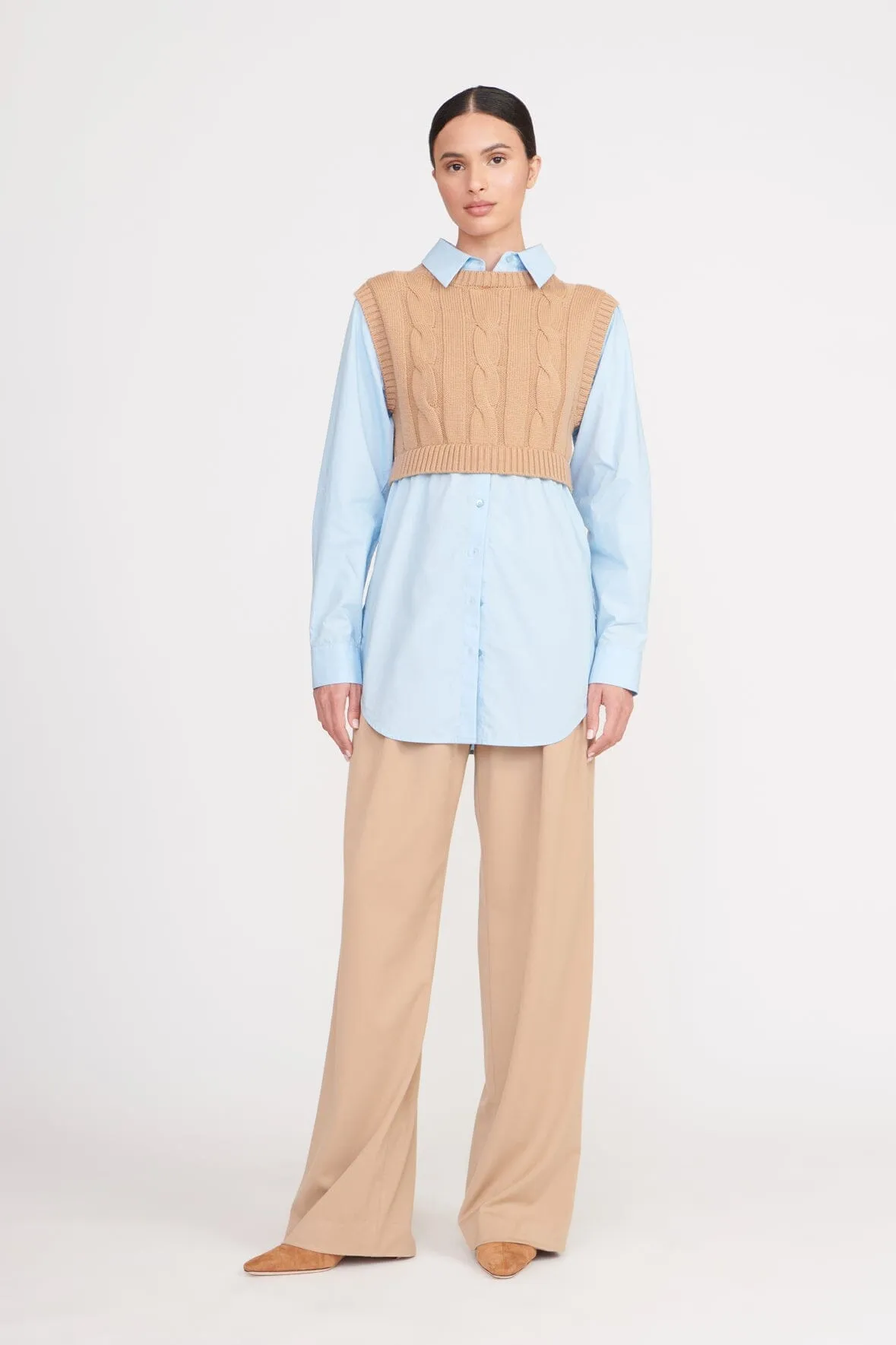 COOPER TOP | CAMEL FRENCH BLUE sold by STAUD product image thumbnail 2