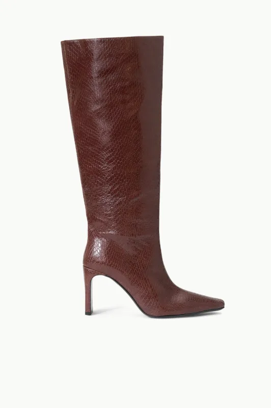 WALLY HIGH HEEL BOOT | MAHOGANY sold by STAUD