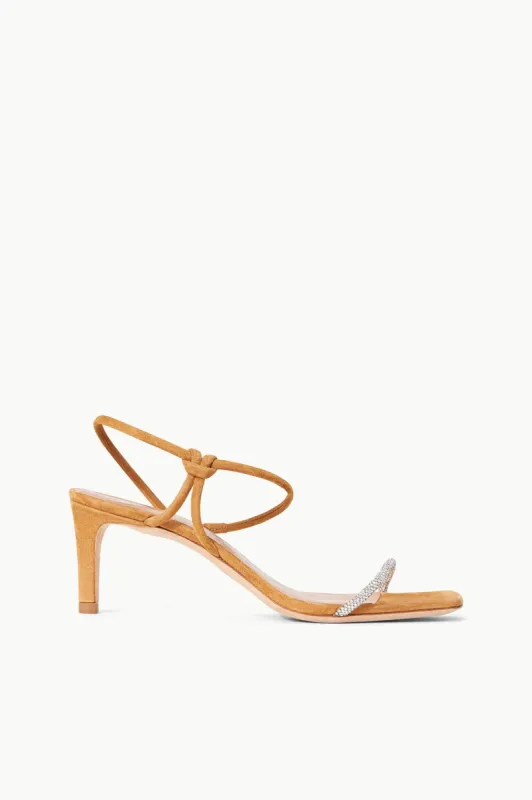 LAUREL CRYSTAL HEEL | RHINESTONE CASHEW SUEDE sold by STAUD