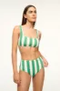 DEVON HIGH RISE BIKINI BOTTOM | BUNGALOW STRIPE sold by STAUD