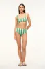 DEVON HIGH RISE BIKINI BOTTOM | BUNGALOW STRIPE sold by STAUD
