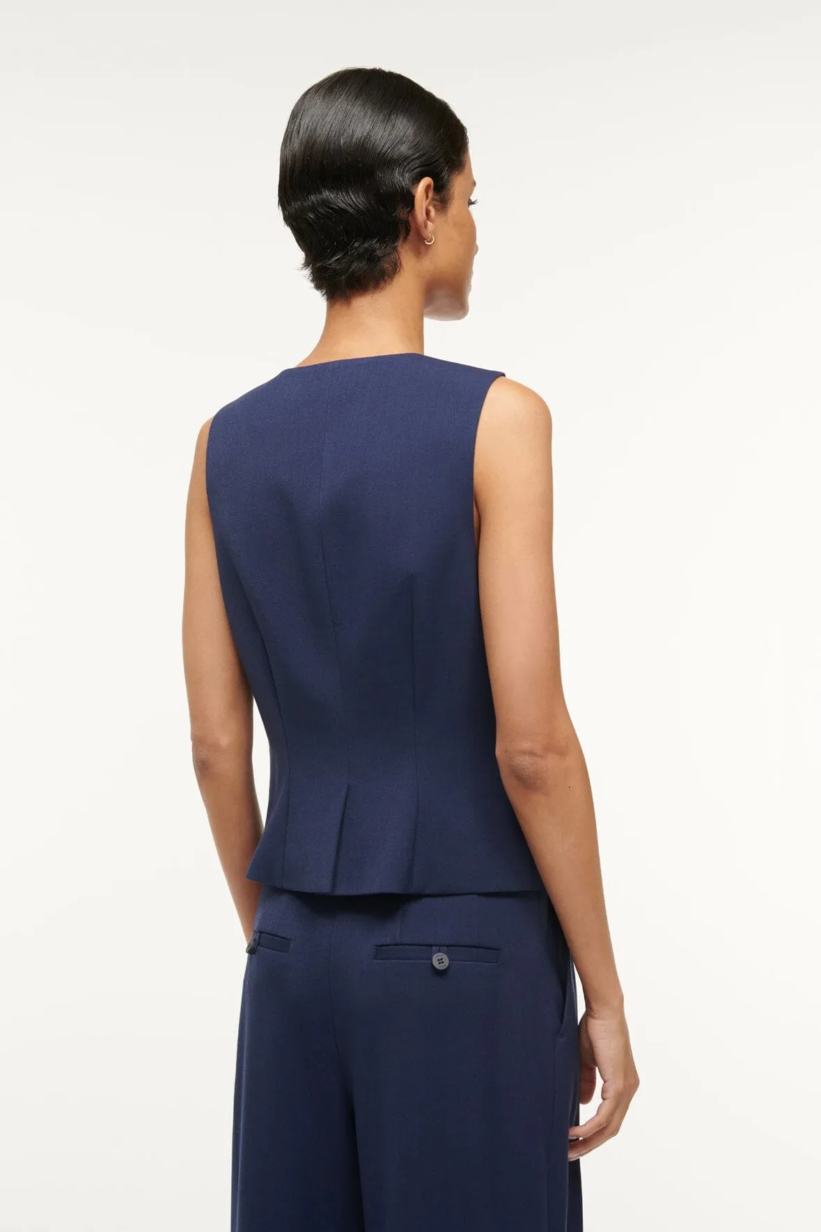 BRETT VEST | NAVY sold by STAUD product image thumbnail 4