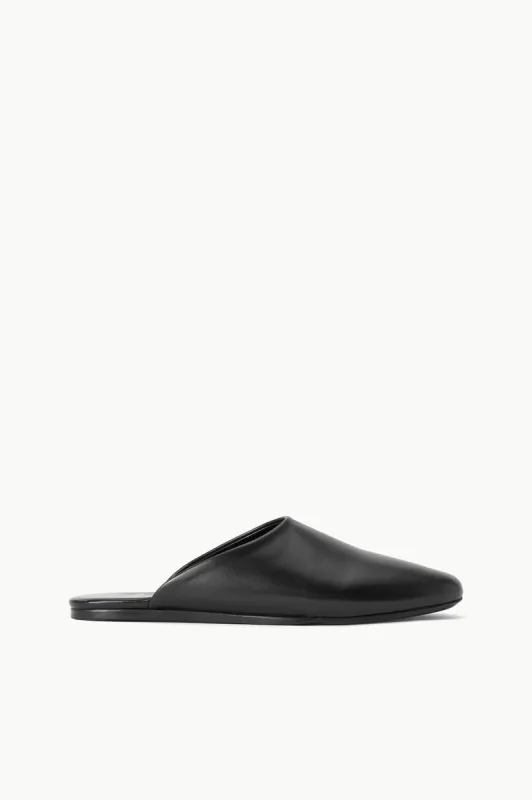 ABBY SLIPPER | BLACK sold by STAUD