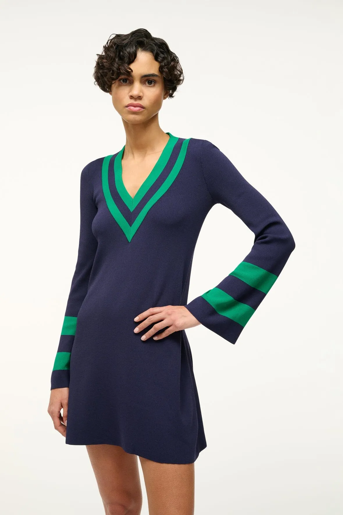 SUNSHINE DRESS | NAVY SEAWEED sold by STAUD product image thumbnail 2