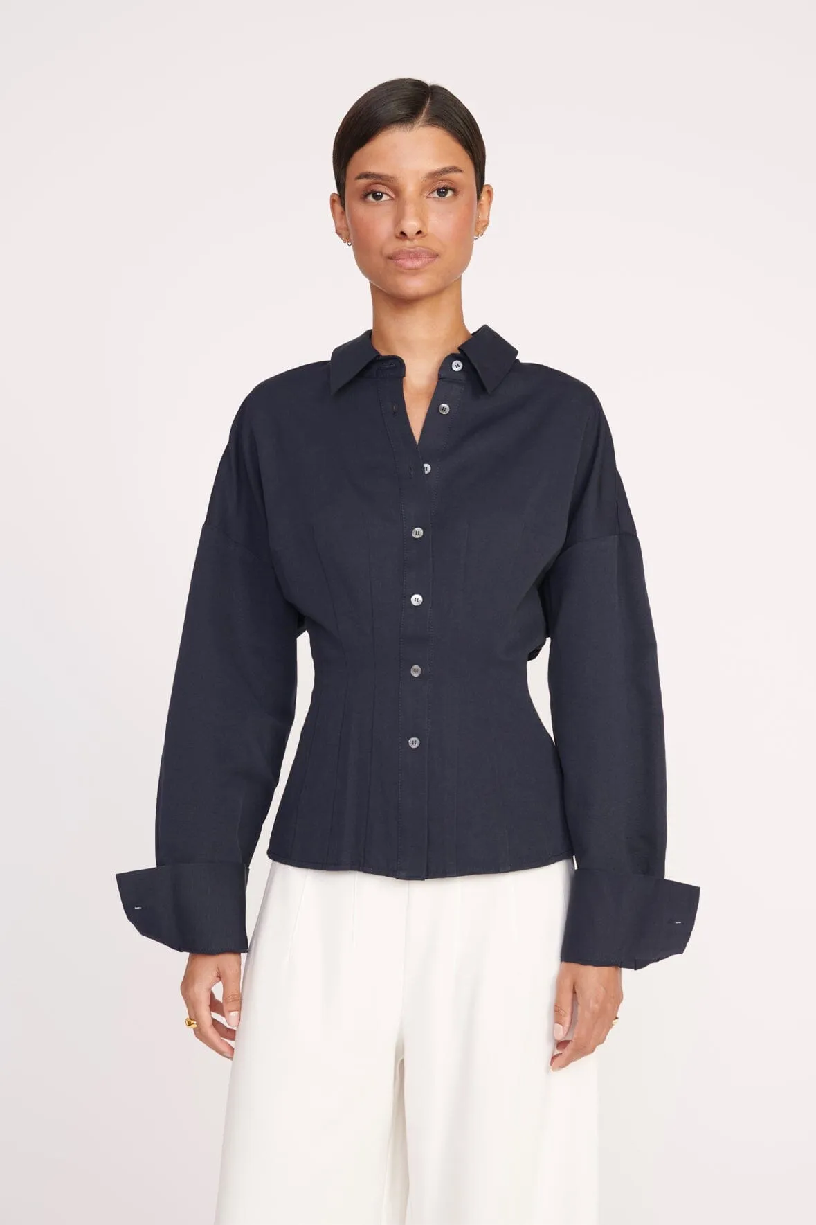 OPHELIA TOP | NAVY sold by STAUD