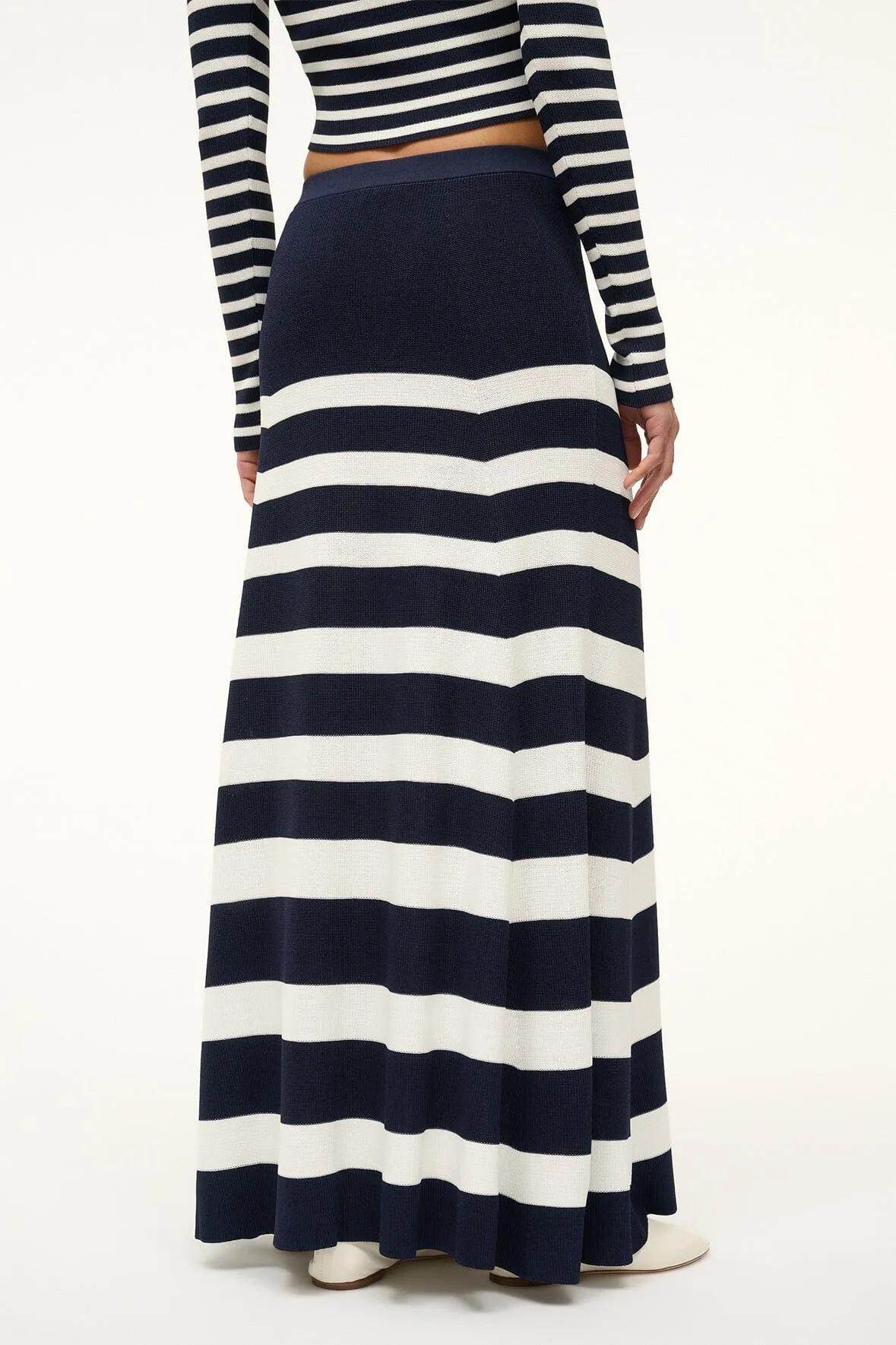 SWIRLING SKIRT | NAVY WHITE sold by STAUD product image thumbnail 4