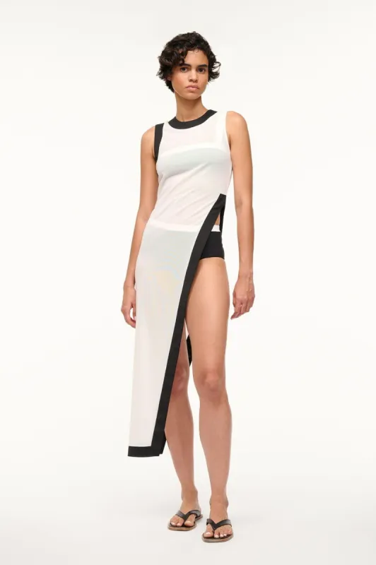 POINTER COVERUP TOP | WHITE BLACK sold by STAUD