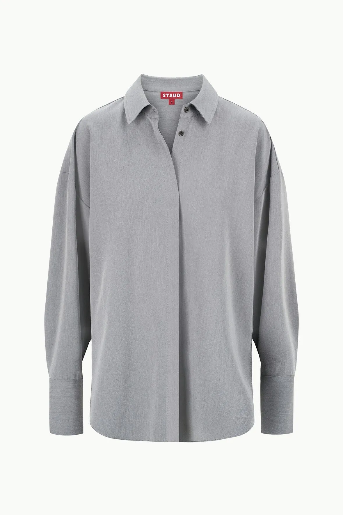 COLTON SHIRT | HEATHER GREY SUITING sold by STAUD product image thumbnail 5