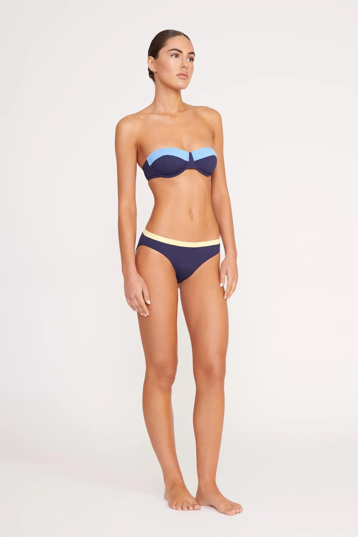GEMMA BIKINI BOTTOM | NAVY COLORBLOCK sold by STAUD product image thumbnail 3