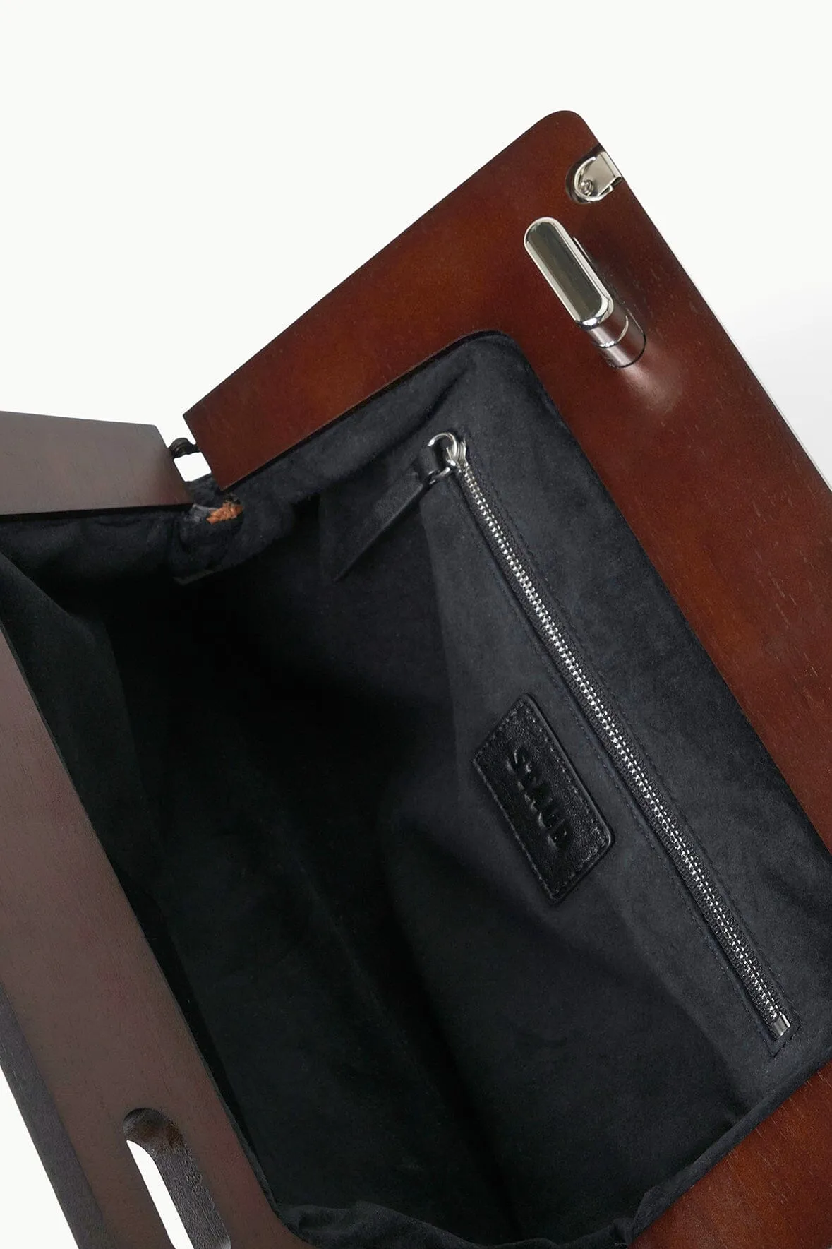 ALBA FRAME CLUTCH | BLACK TAN SEASHORE STRIPE sold by STAUD product image thumbnail 4