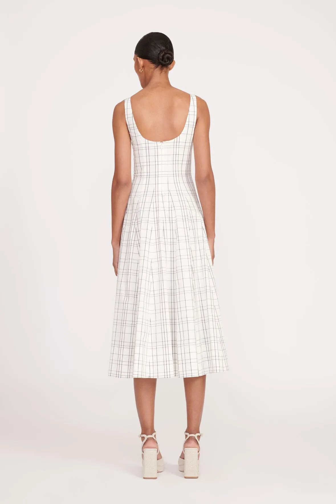 WELLS DRESS | IVORY PLAID sold by STAUD product image thumbnail 4