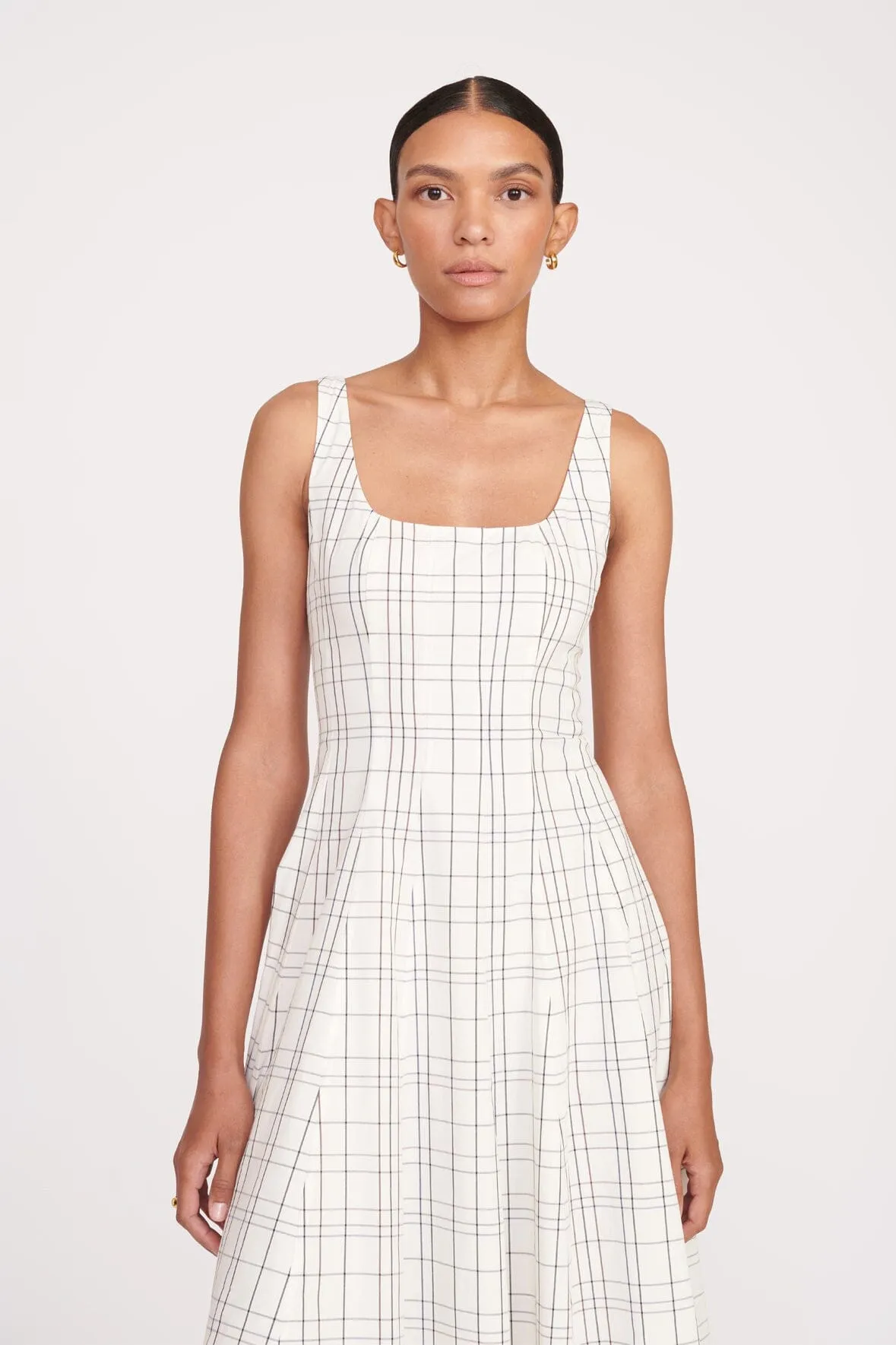 WELLS DRESS | IVORY PLAID sold by STAUD product image thumbnail 2