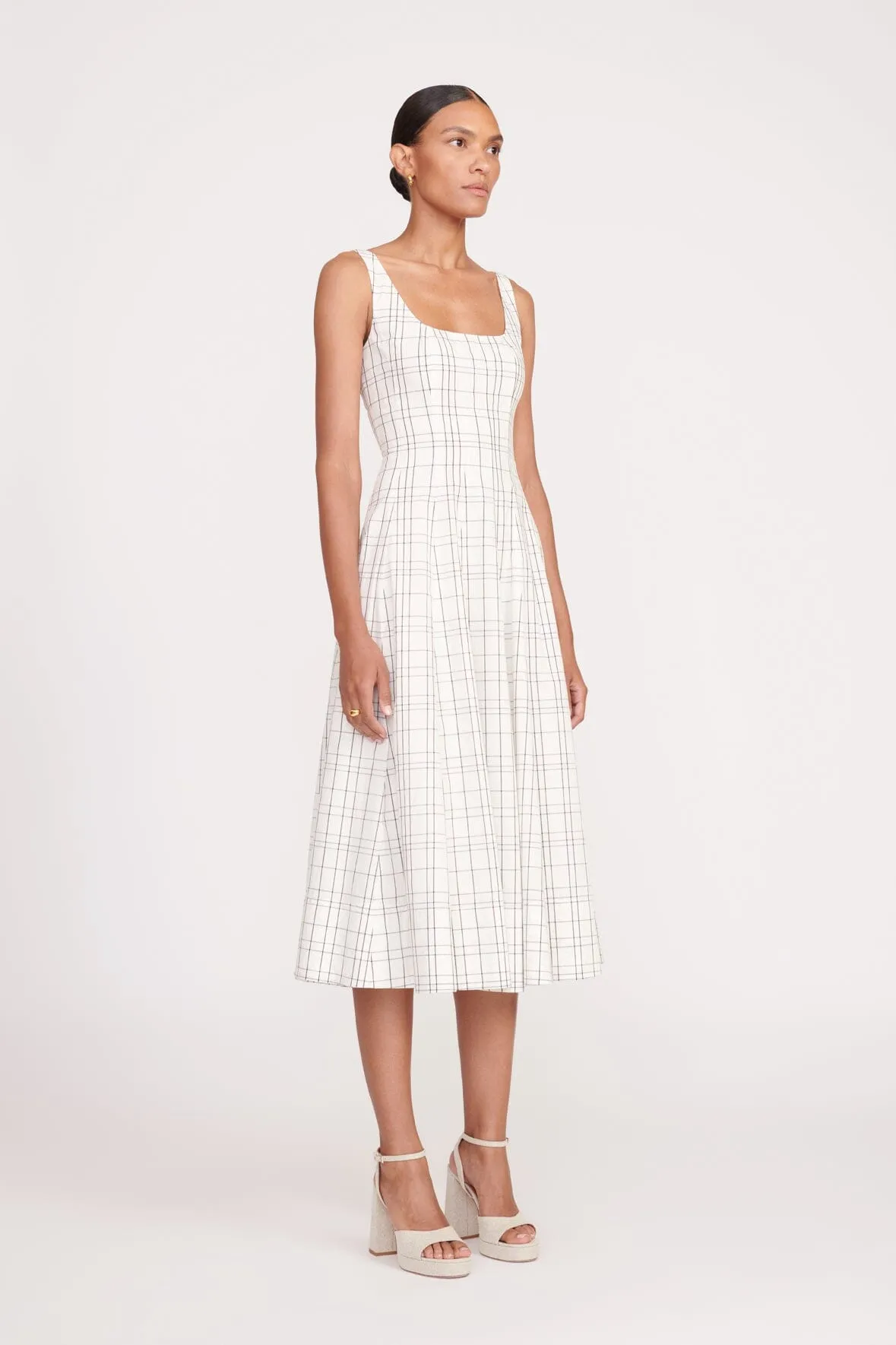 WELLS DRESS | IVORY PLAID sold by STAUD product image thumbnail 3