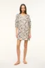 MINI VINCENT DRESS | NAVY SCALLOP BLOCK PRINT sold by STAUD