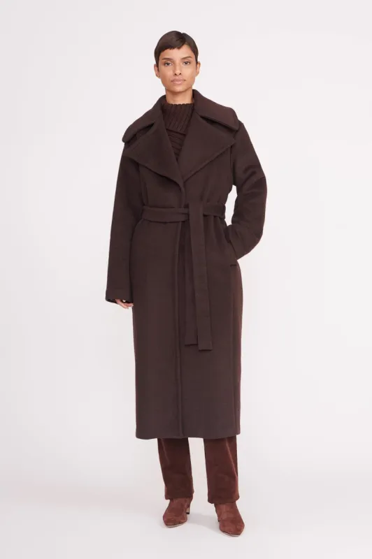 CARVER COAT | DARK CHOCOLATE sold by STAUD