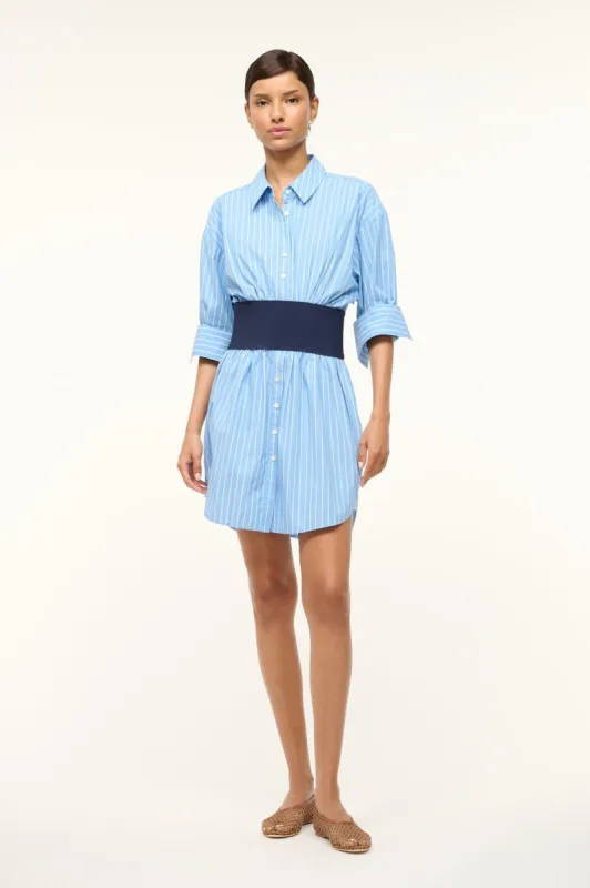 MICHELLE DRESS | AZURE PINSTRIPE sold by STAUD