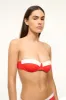 JO BALCONETTE TOP | RED WHITE sold by STAUD