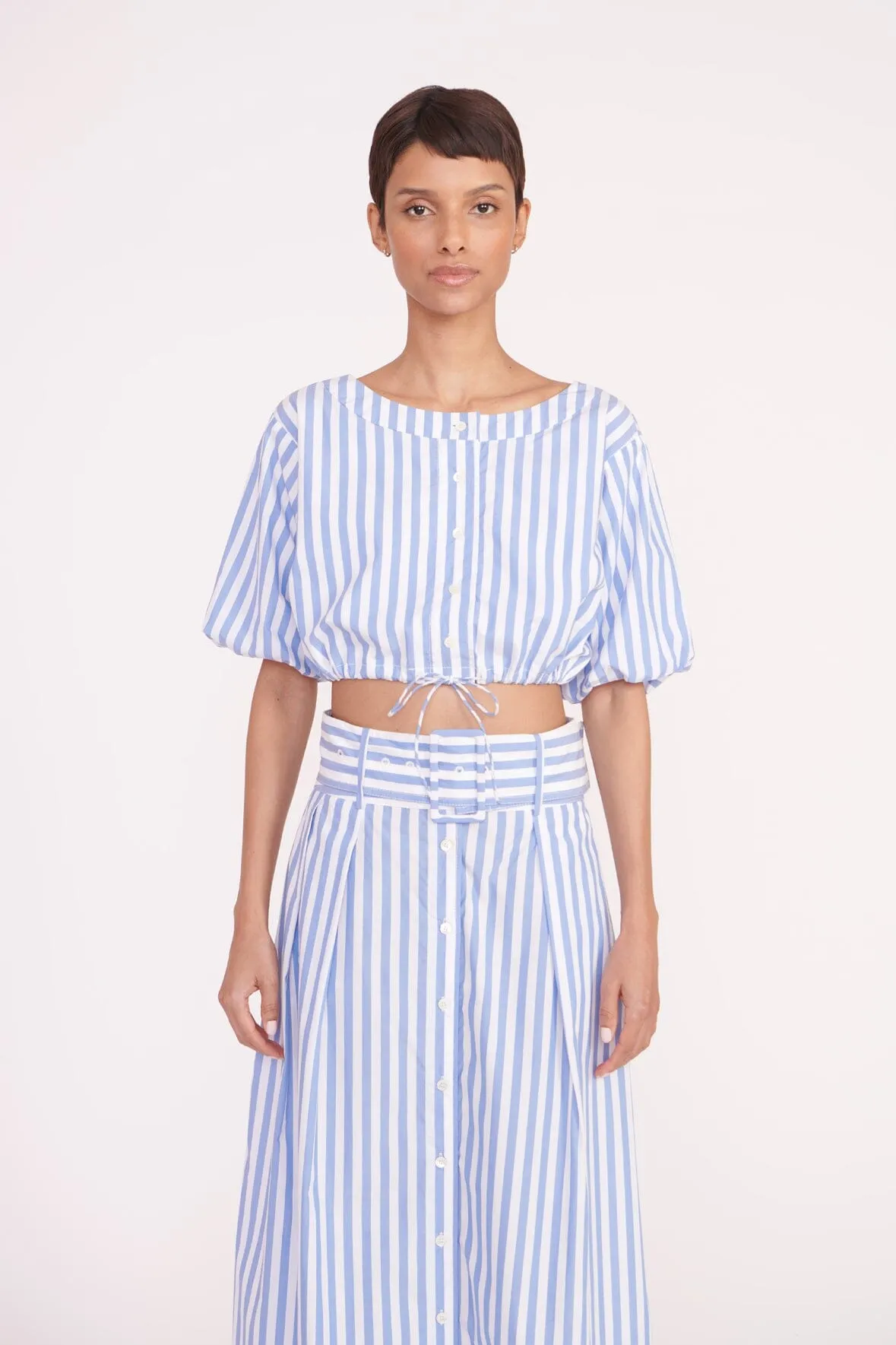 ELLINGTON TOP | SEA STRIPE sold by STAUD
