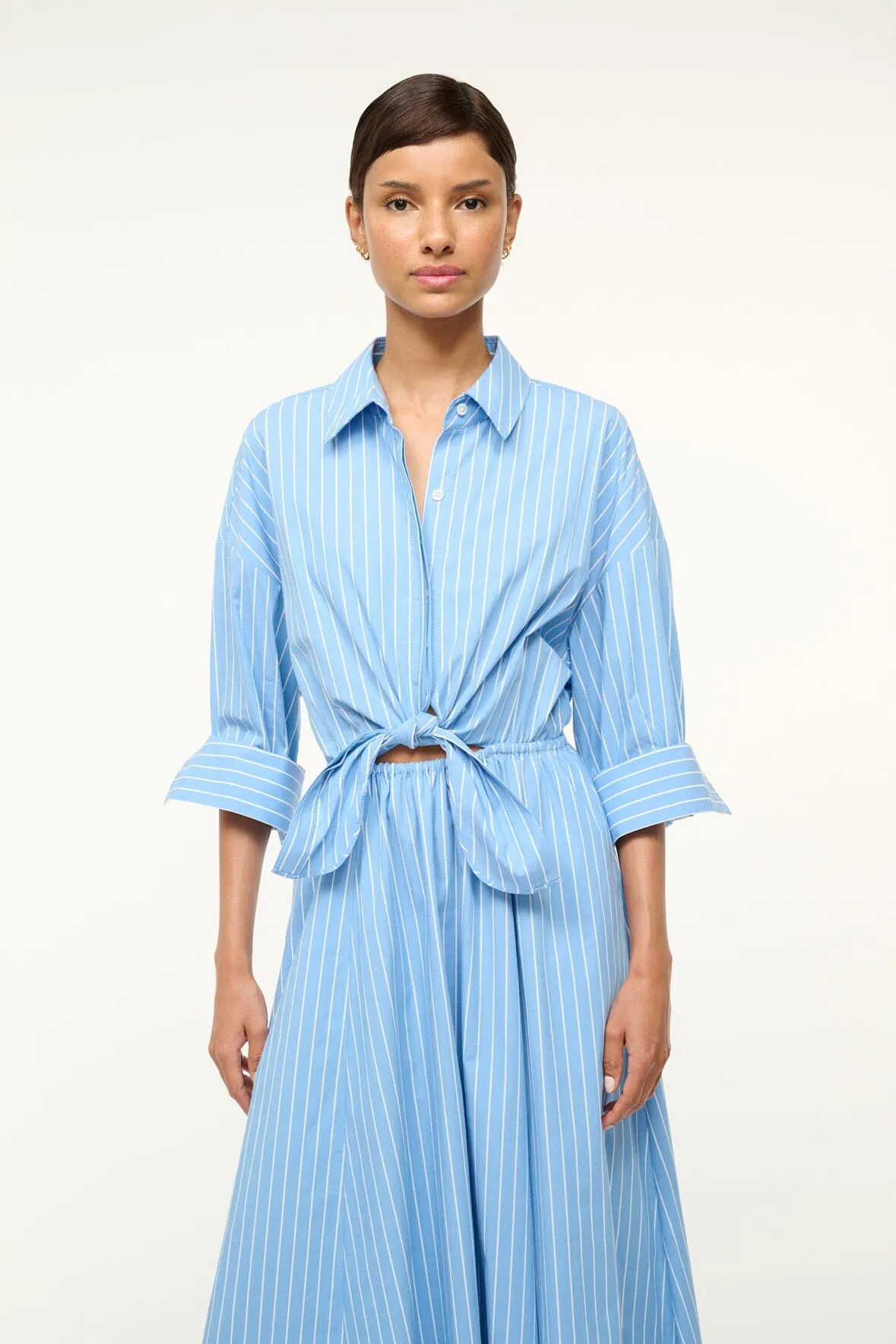 LISA DRESS | AZURE PINSTRIPE sold by STAUD product image thumbnail 3