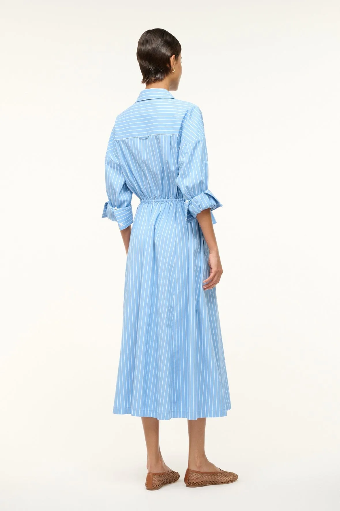 LISA DRESS | AZURE PINSTRIPE sold by STAUD product image thumbnail 4
