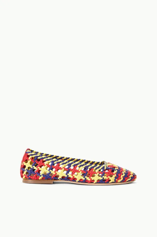 NELL CROCHET BALLERINA | RED ROSE MULTI sold by STAUD