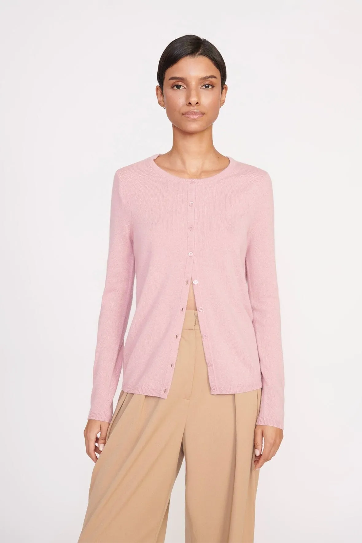ADAN CASHMERE CARDIGAN | CHERRY BLOSSOM sold by STAUD
