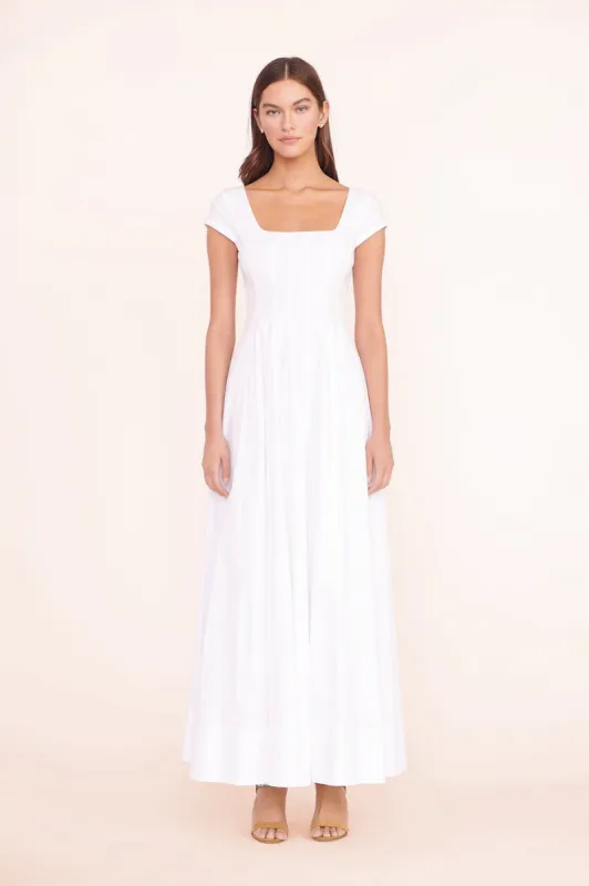 MAXI SHORT SLEEVE WELLS DRESS | WHITE sold by STAUD