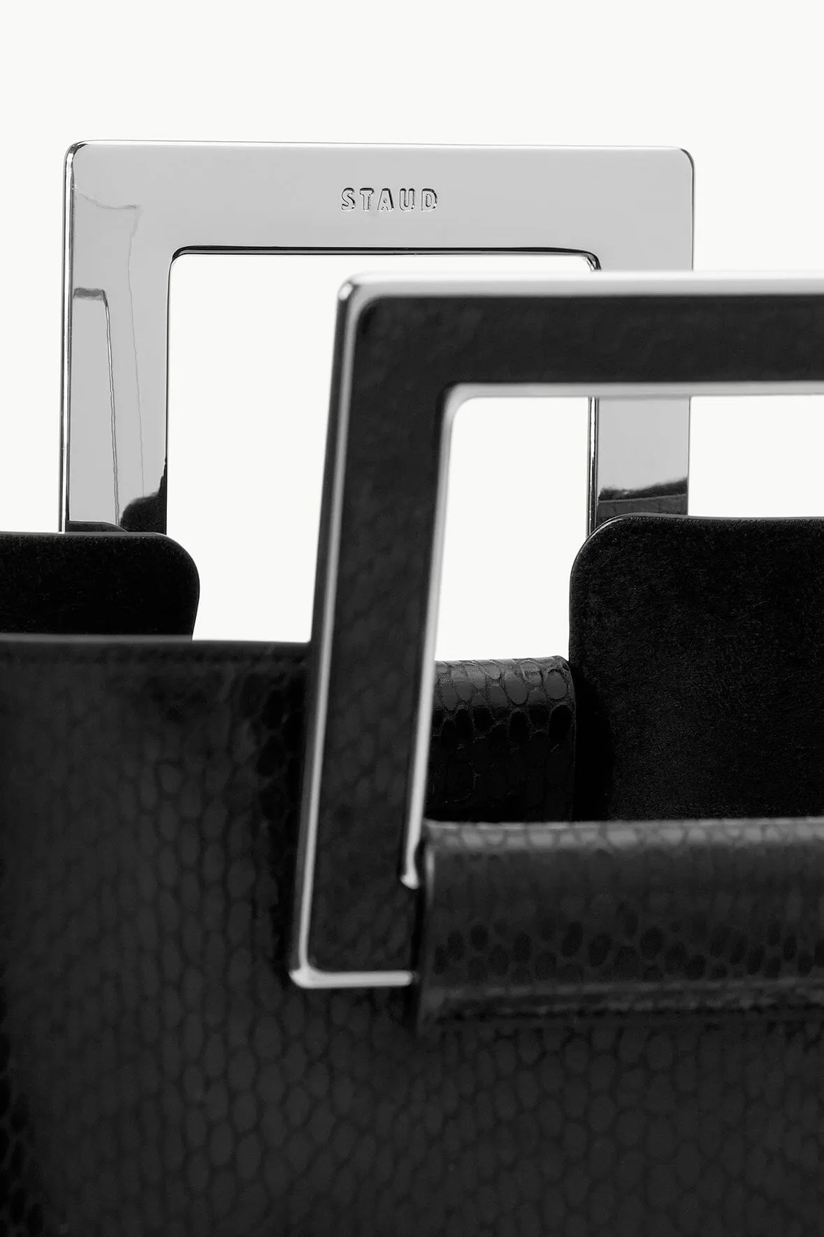 SHIRLEY TOTE BAG | BLACK SNAKE EMBOSSED sold by STAUD product image thumbnail 4