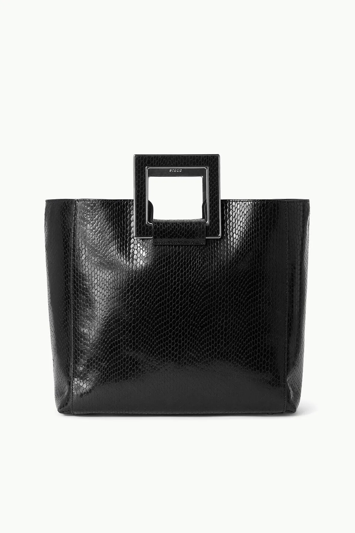 SHIRLEY TOTE BAG | BLACK SNAKE EMBOSSED sold by STAUD product image thumbnail 2