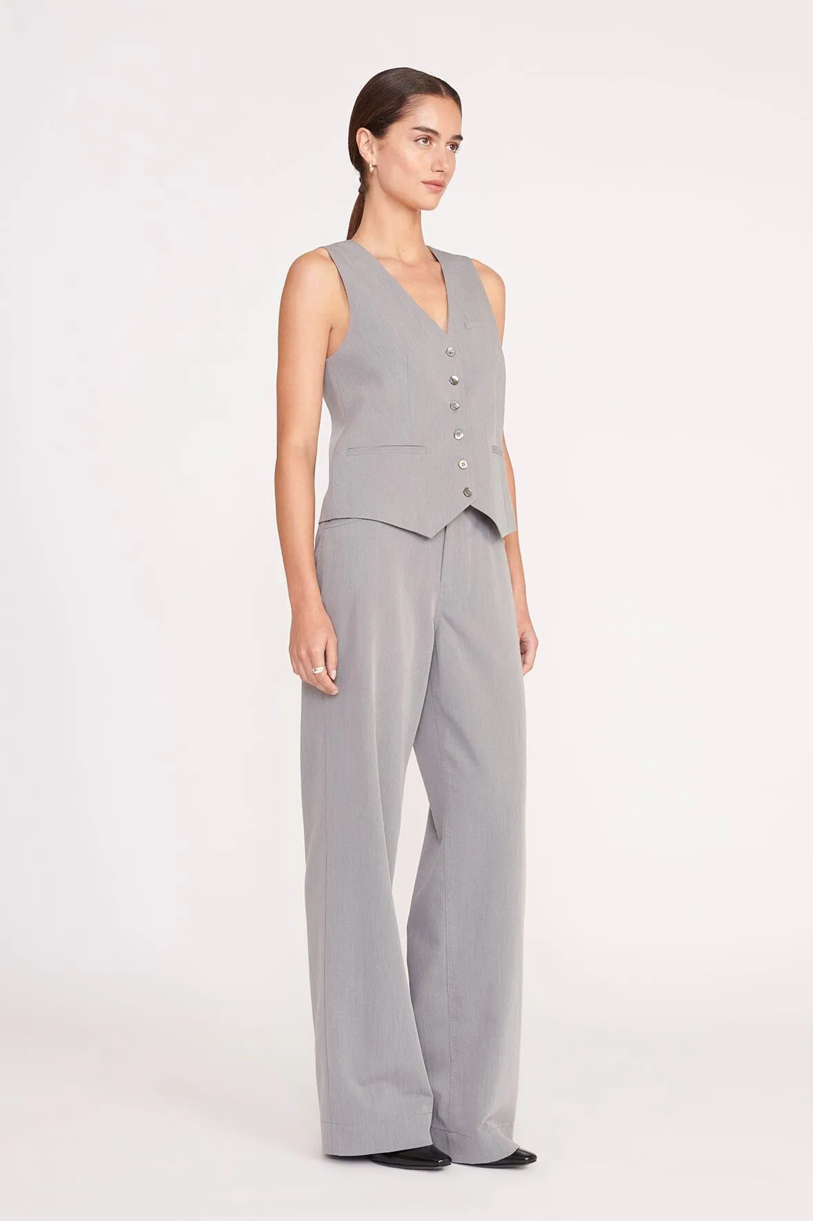 GRAYSON PANT | HEATHER GREY SUITING sold by STAUD product image thumbnail 2