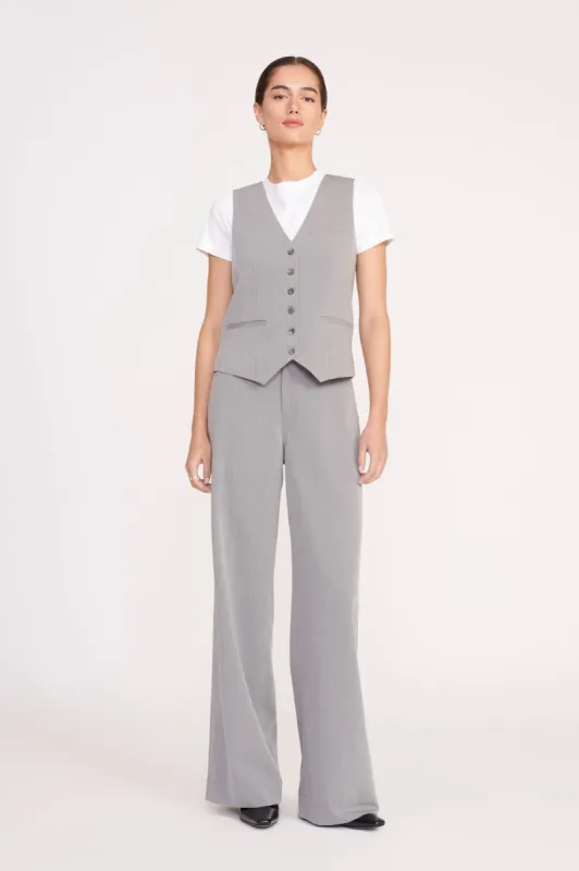 GRAYSON PANT | HEATHER GREY SUITING sold by STAUD