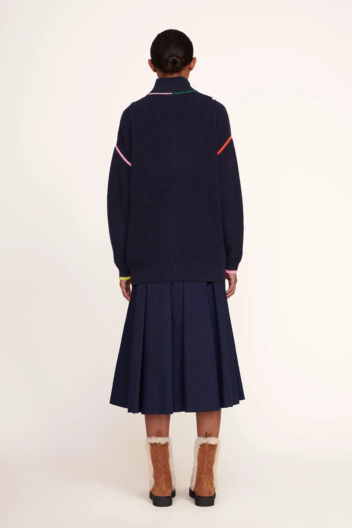 HAMPTON SWEATER | NAVY MULTI sold by STAUD product image thumbnail 4